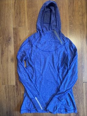 lululemon athletica Blue Hooded Long Sleeve Top